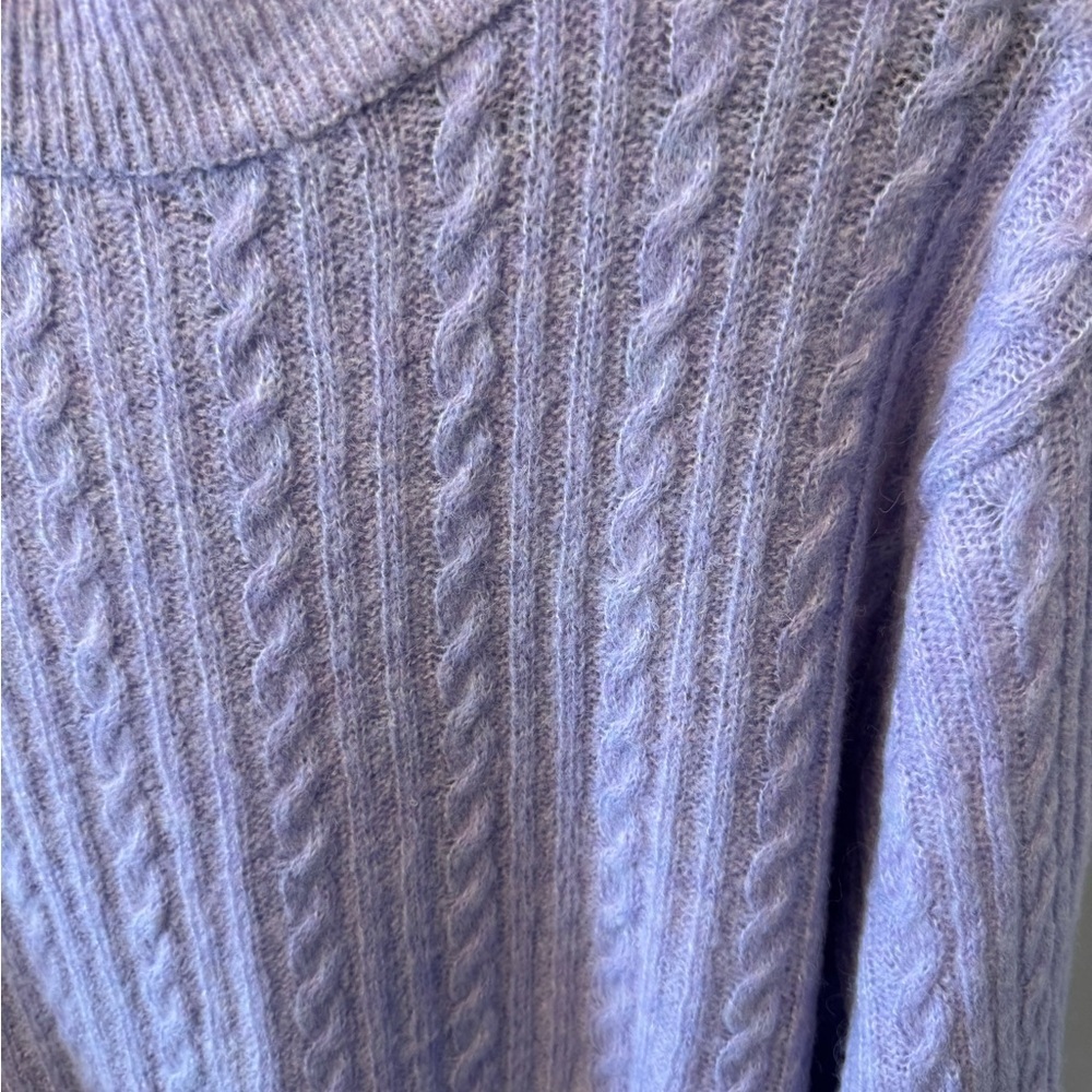 Mango Lavender Cable Knit Sweater EUC - Picture 2 of 7